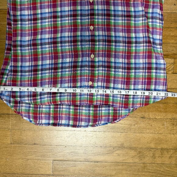 Ledbury Mens Red Madris Plaid Long Sleeve Button Down Shirt Size Large - Picture 7 of 8